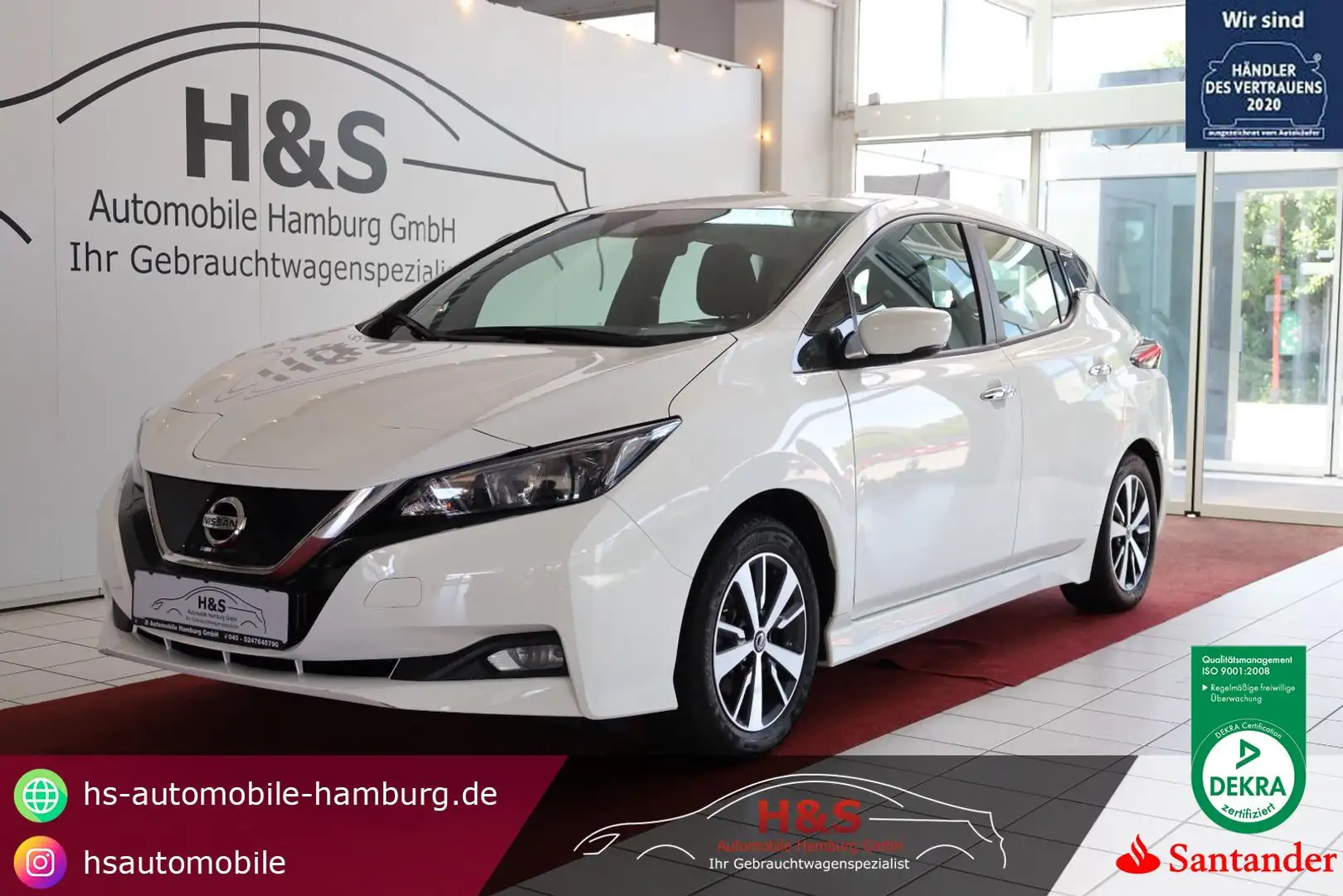 Nissan Leaf *KAMERA* 1.Hand Navigation / E -Panel / 2 Zonen Kl Weiß - 1