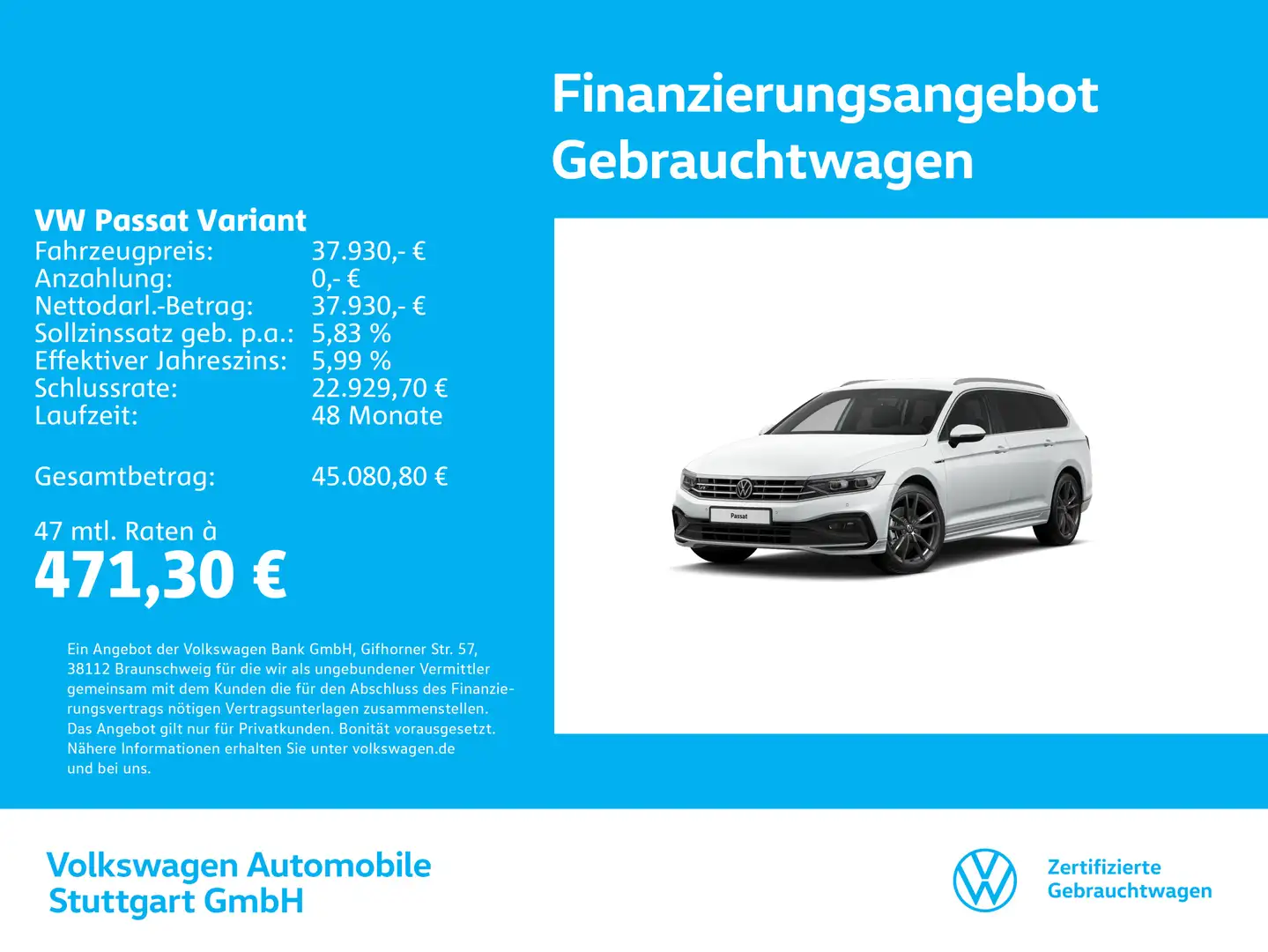 Volkswagen Passat Variant Elegance 2.0 TDI DSG Navi AHK Weiß - 1