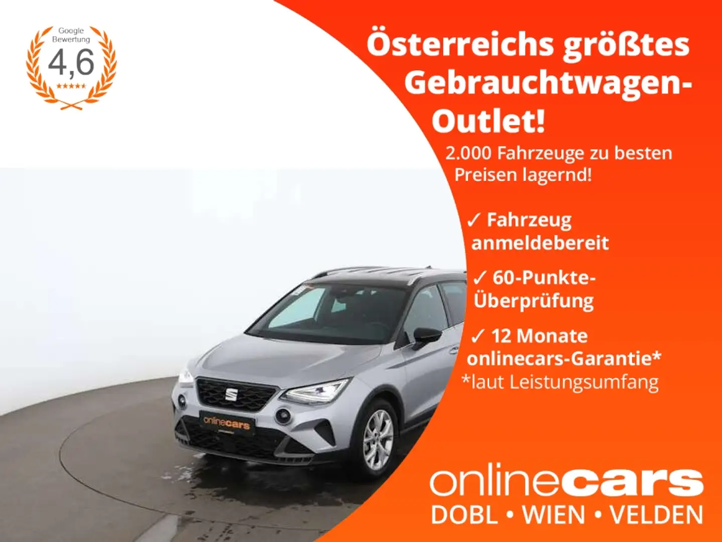 SEAT Arona 1.0 TSI FR LED ASSIST DIGI-TACHO TEMP PDC Silber - 1
