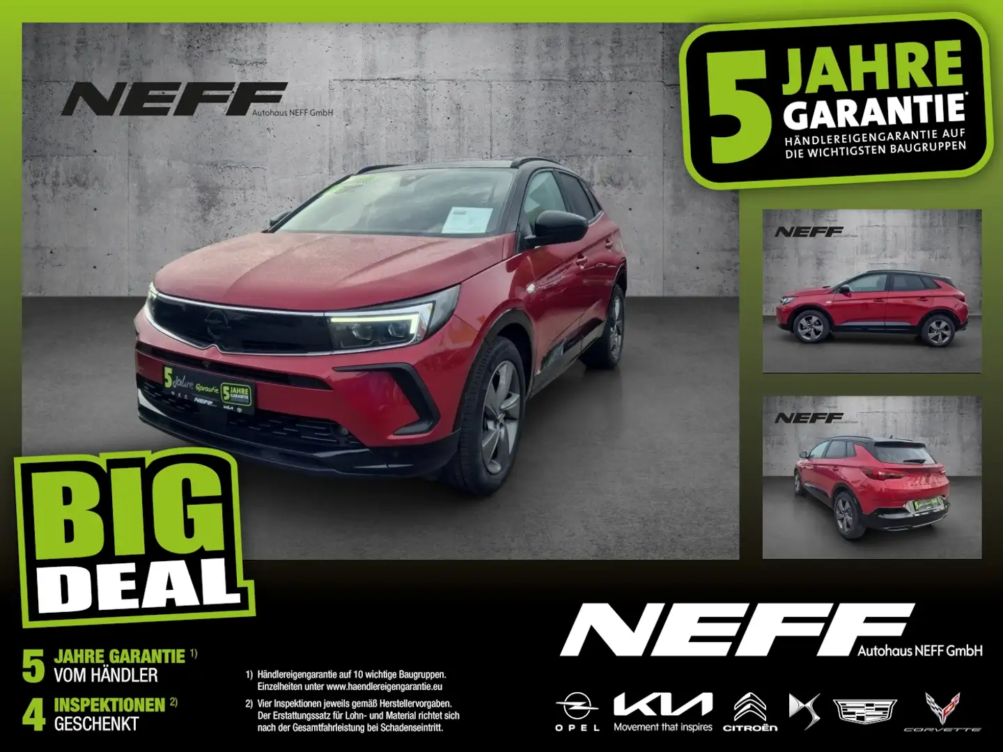 Opel Grandland 1.2 Turbo GS Line LED+Navi+SHZ+2xKlima Rouge - 1