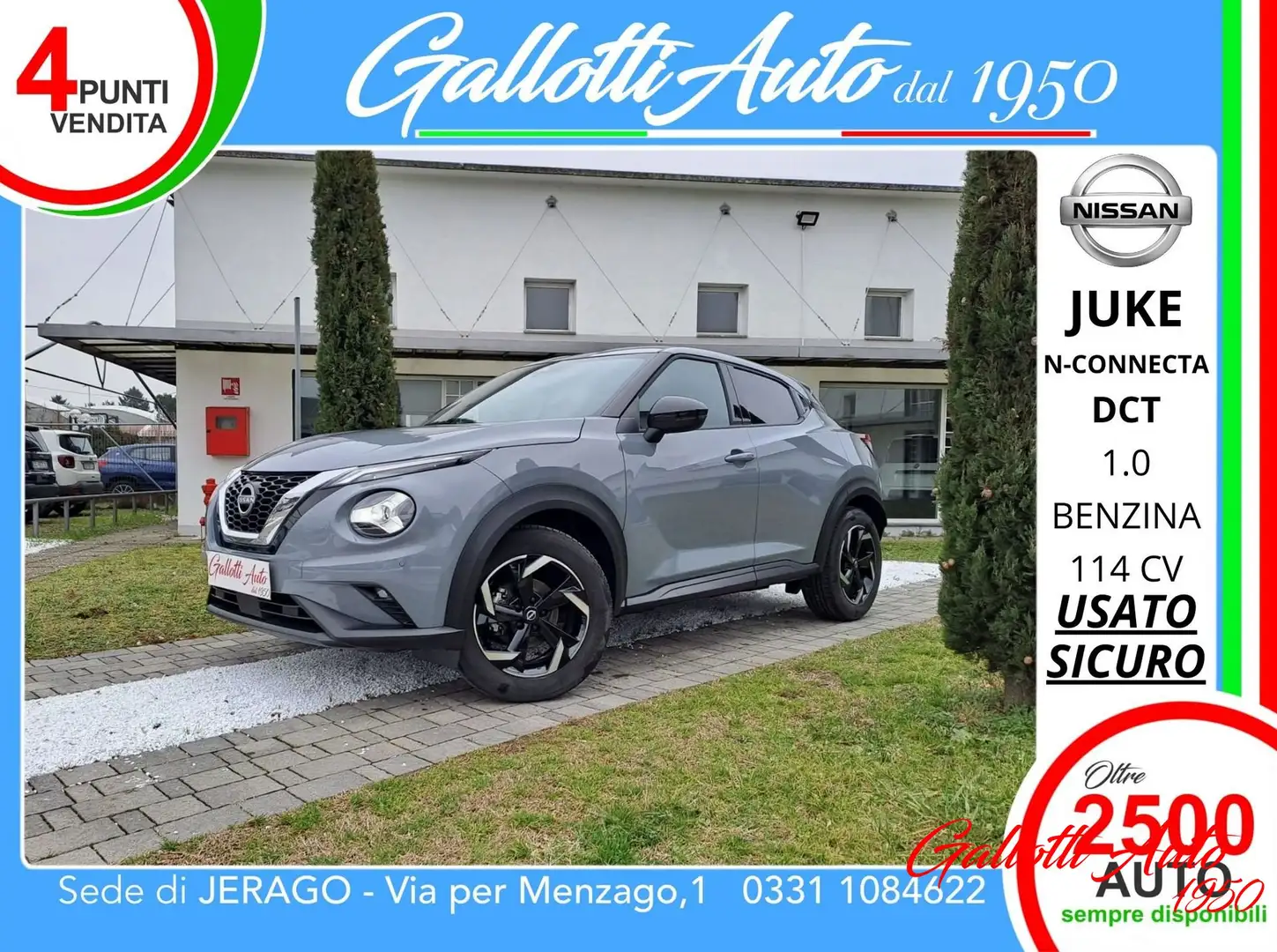Nissan Juke 1.0 DIG-T 114 CV DCT N-Connecta Grigio - 1