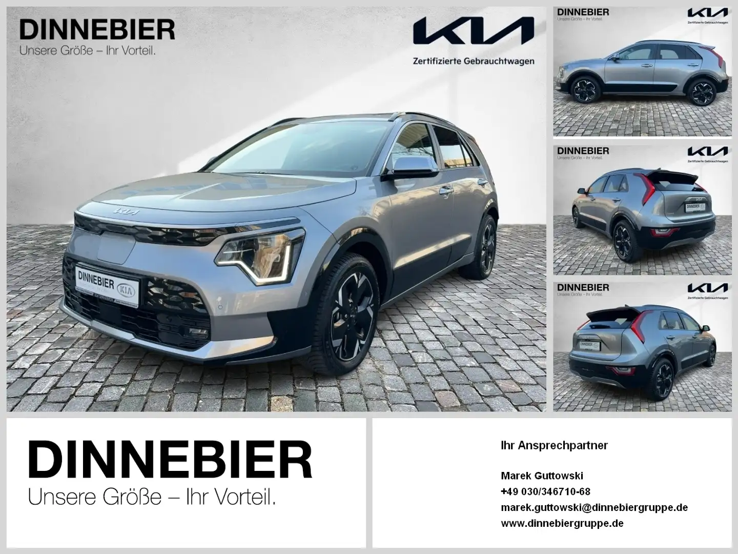 Kia Niro EV Inspiration LED+Glasdach+Navi+Kamera Gris - 1