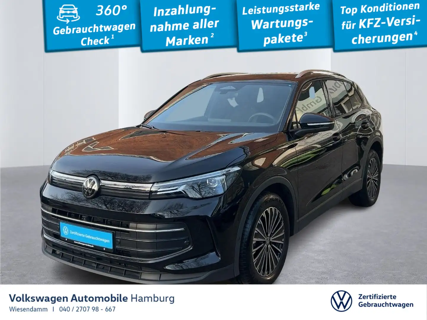 Volkswagen Tiguan 1.5 eTSI Goal DSG SHK LED Kamera Lenkradh Schwarz - 1