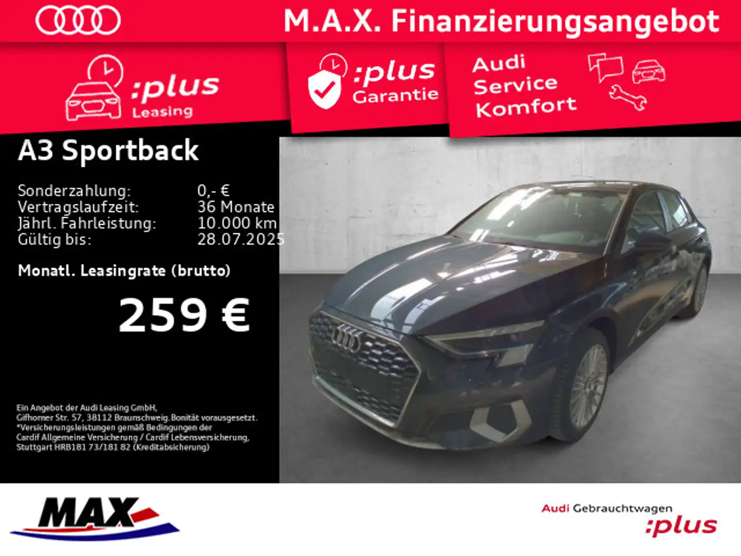 Audi A3 35 TFSI ADVANCED MATRIX LED+VCP+NAV Grau - 1
