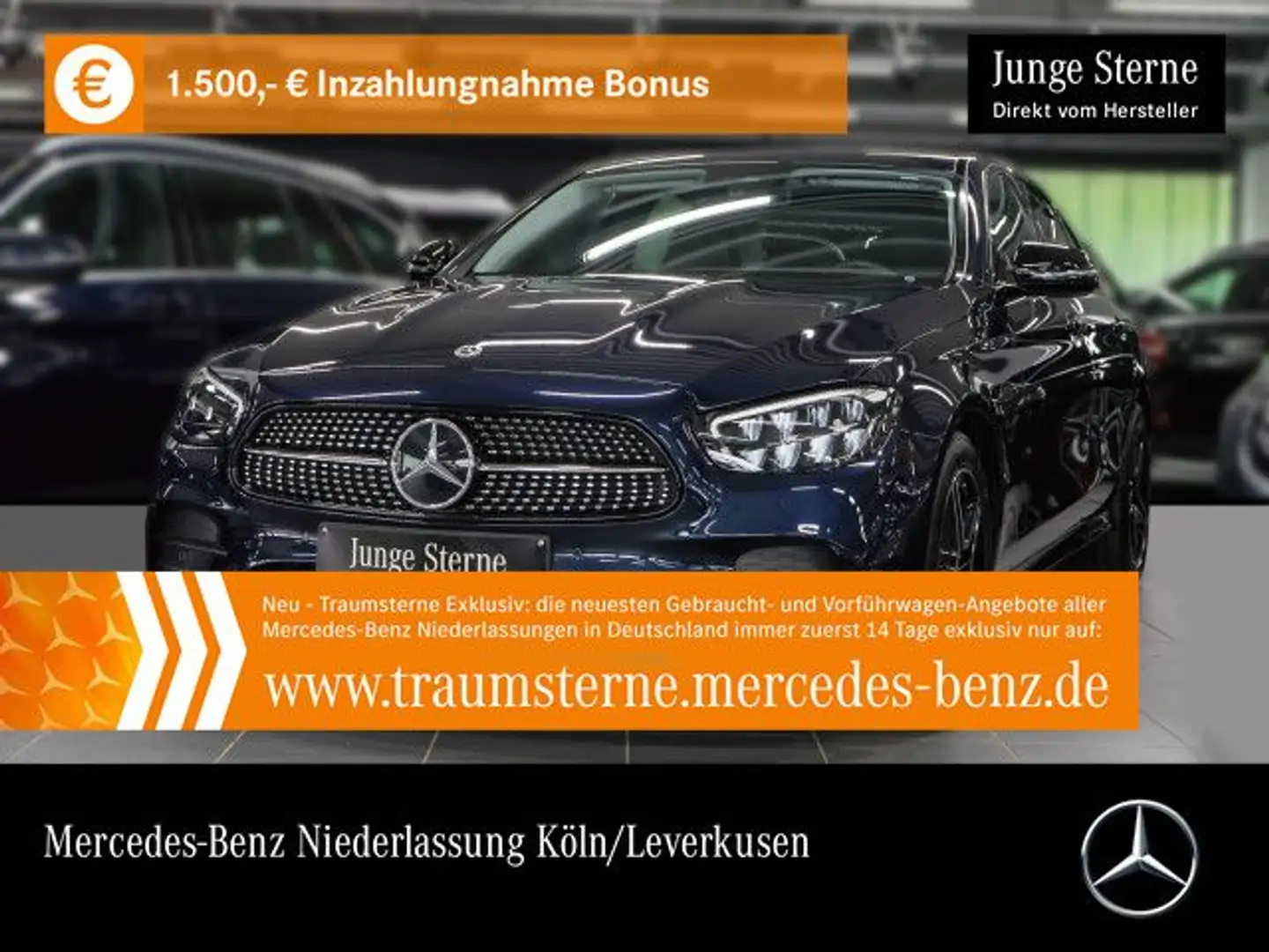 Mercedes-Benz E 200 d AMG+NIGHT+LED+KAMERA+TOTW+9G Blue - 1