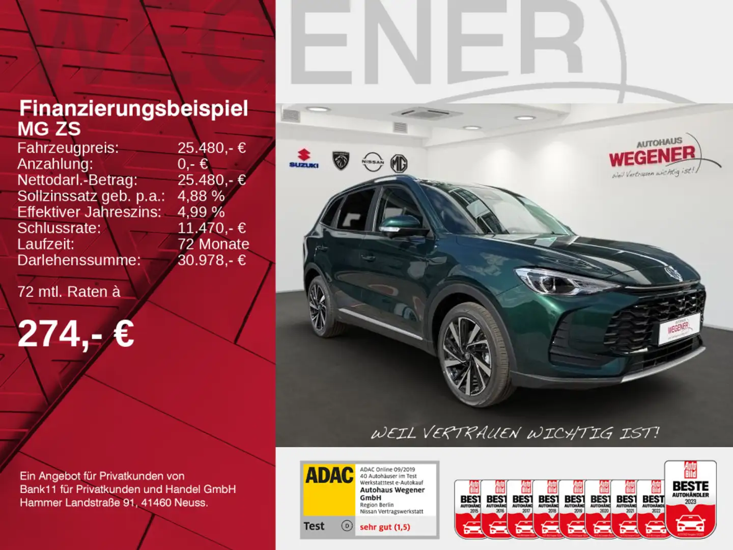 MG ZS Hybrid+ Luxury MY25 LED|360|Leder|Sitzhzg|ACC Vert - 2