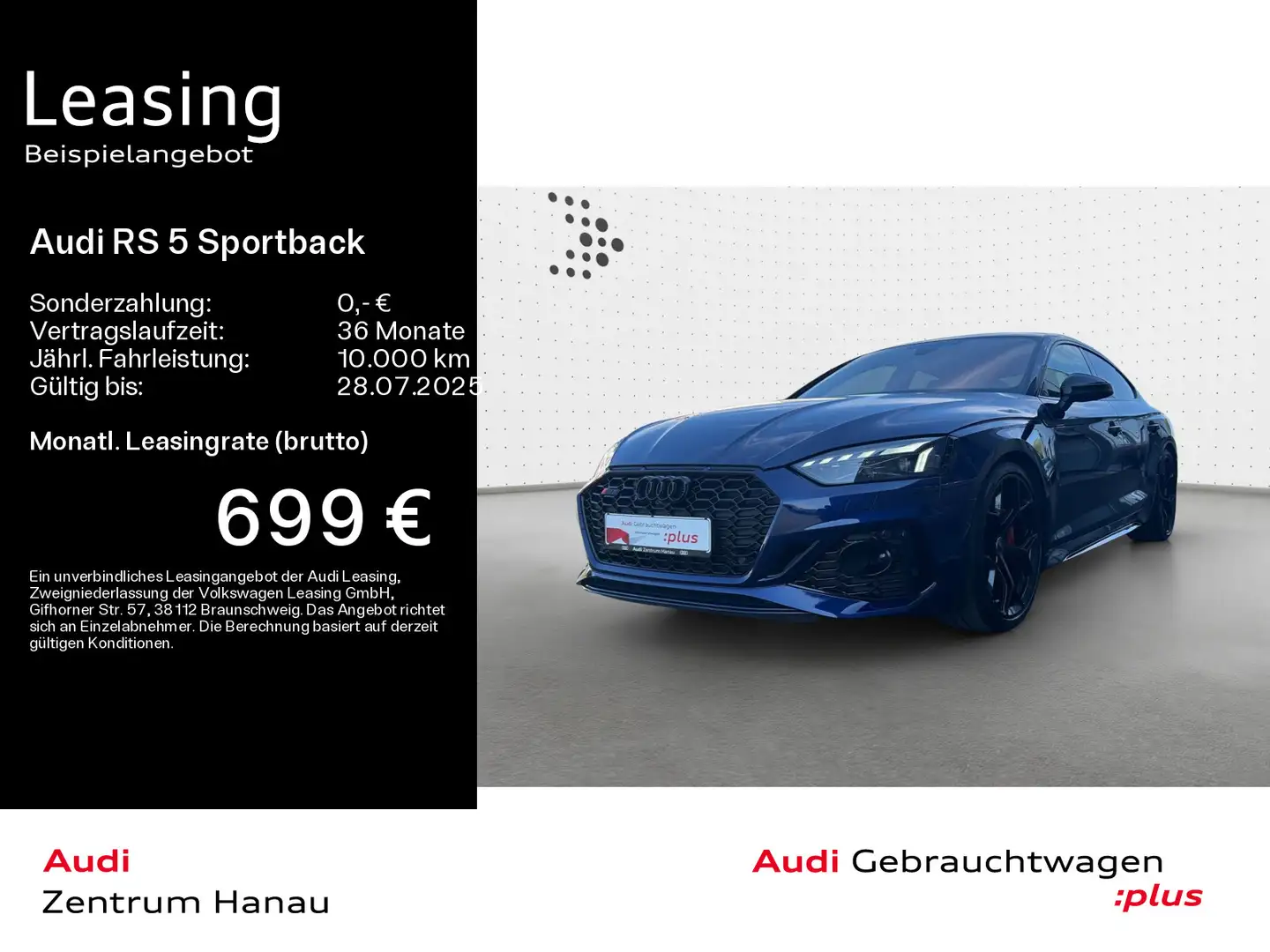 Audi RS5 *NAVI-PLUS*HUD*RS-AGA*290KM/H*OPTI Blau - 1