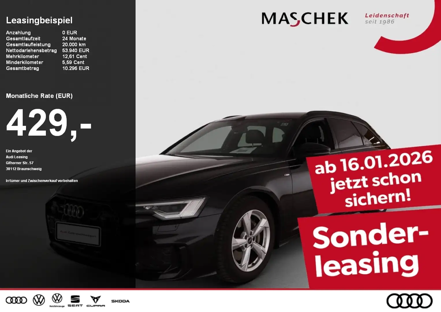 Audi A6 Avant S line 50 TDI AHK Black Memory Matrix 360° A Schwarz - 1