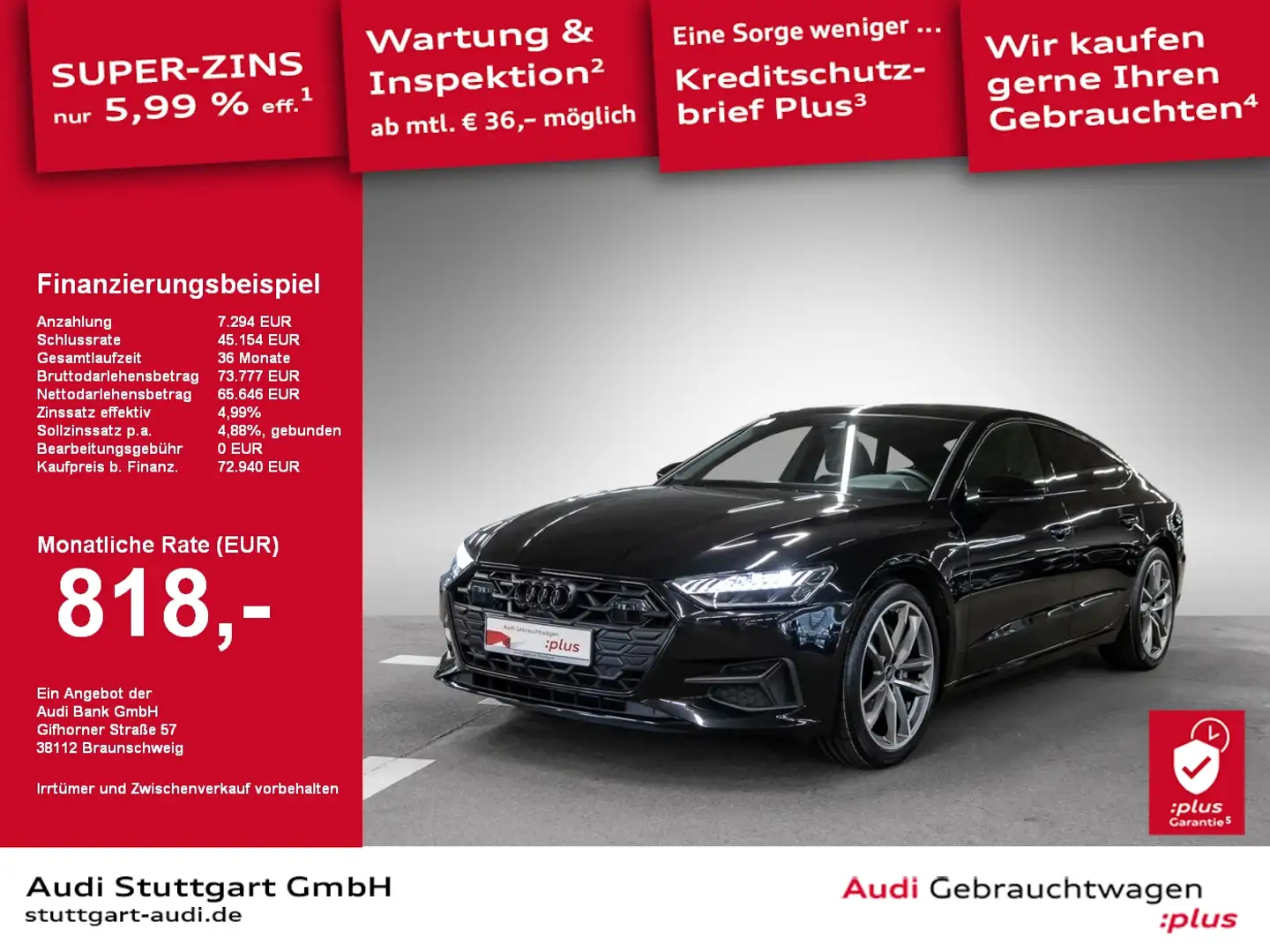 Audi A7 Sportback 50 TDI quattro tiptronic AHK Pano Negru - 1
