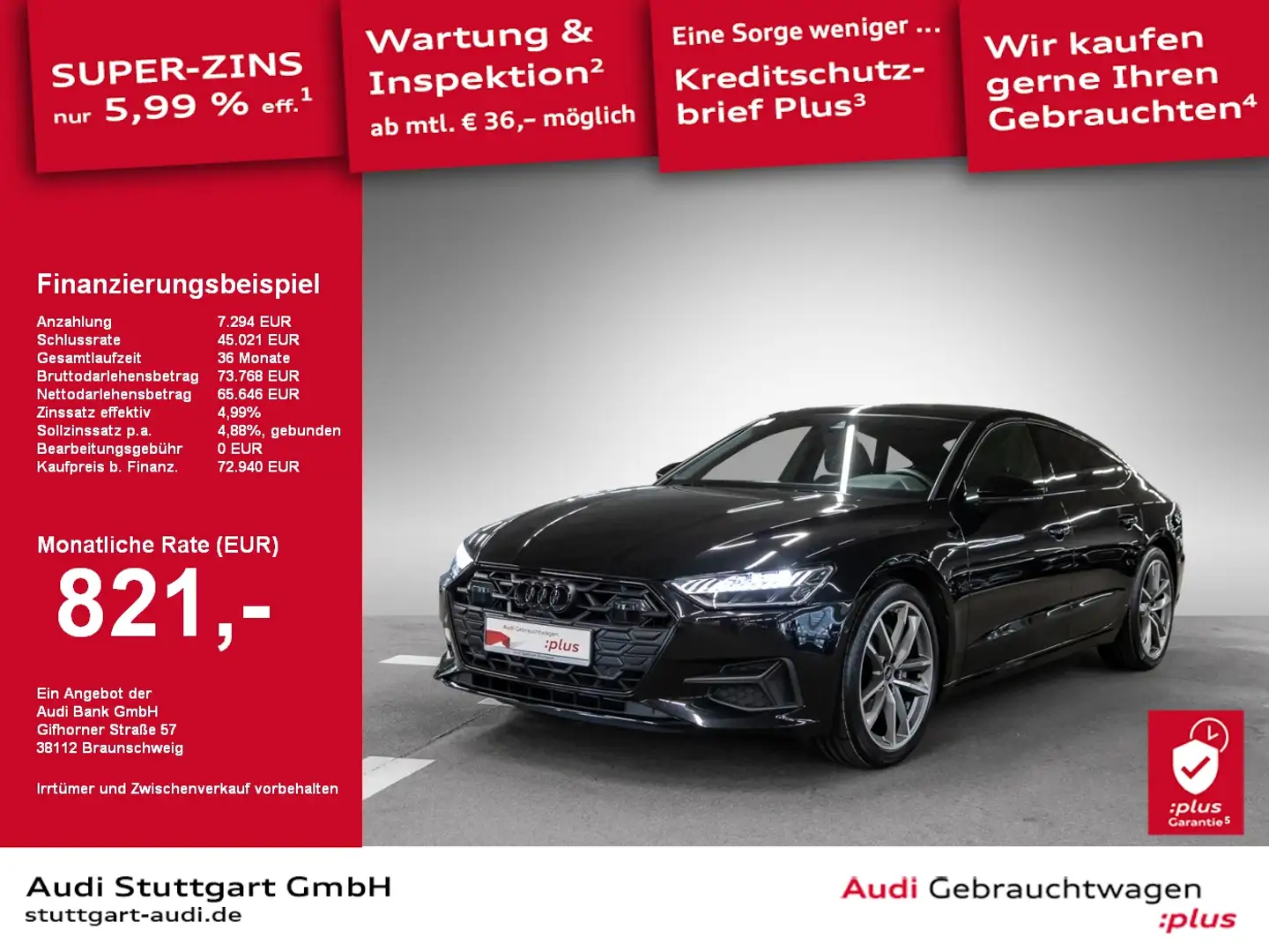Audi A7 Sportback 50 TDI quattro tiptronic AHK Pano Noir - 1
