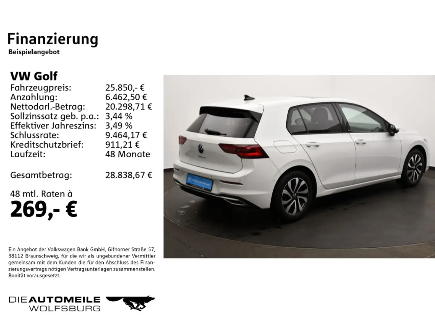 Volkswagen Golf 8 VIII 2.0 TDI DSG Active Matrix/AHK/Pano/H Weiß - 2