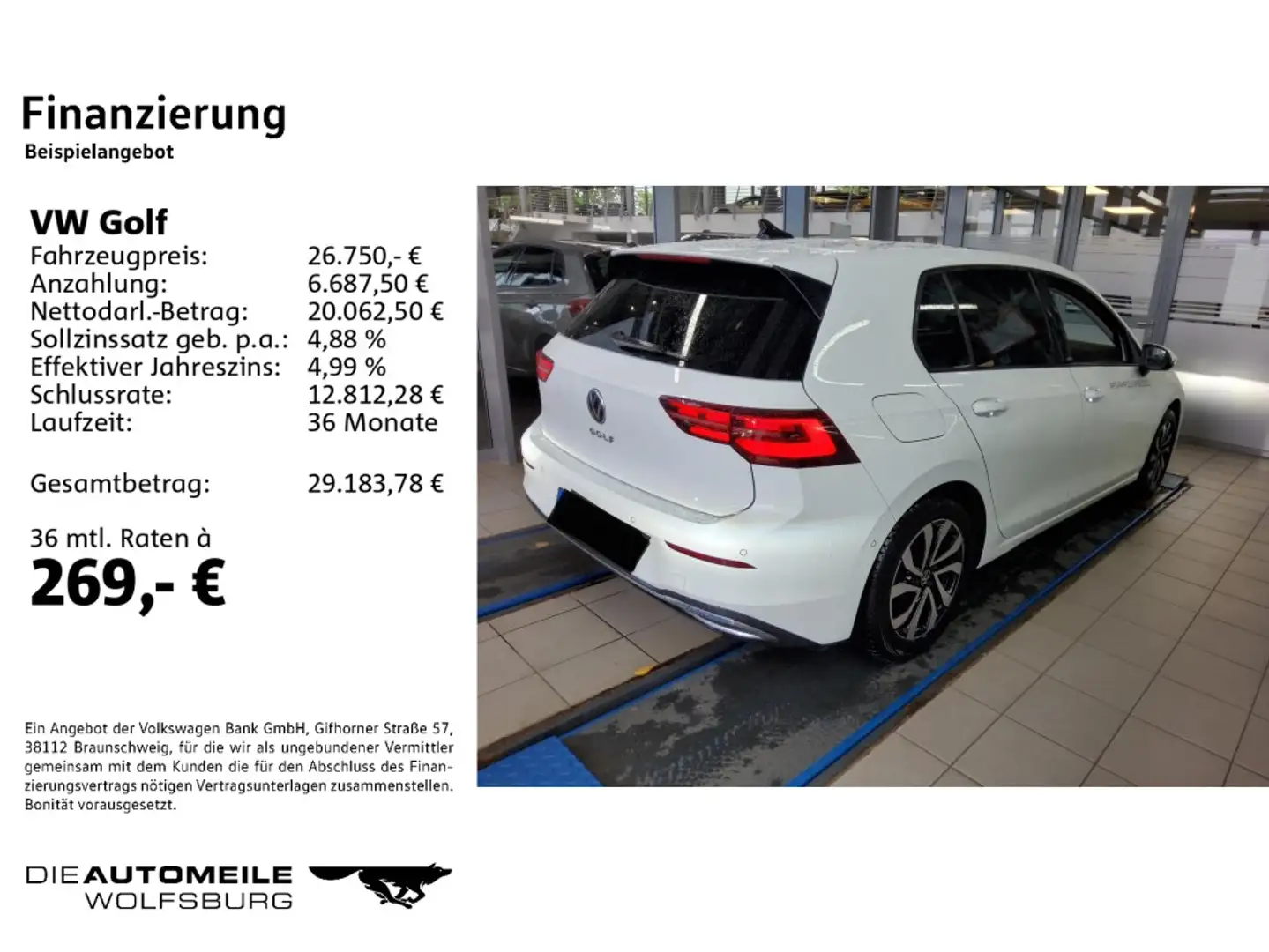 Volkswagen Golf 8 VIII 2.0 TDI DSG Active Matrix/AHK/Pano/H Weiß - 2