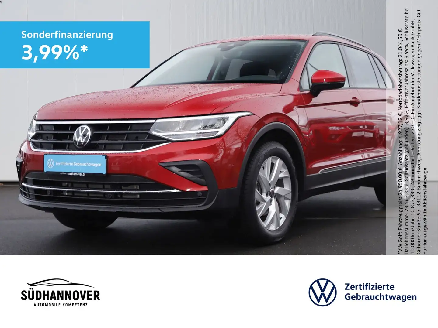 Volkswagen Tiguan Life 2.0 TDI AHK+NAVI+LED+PDC+SHZ+KAMERA Rood - 1