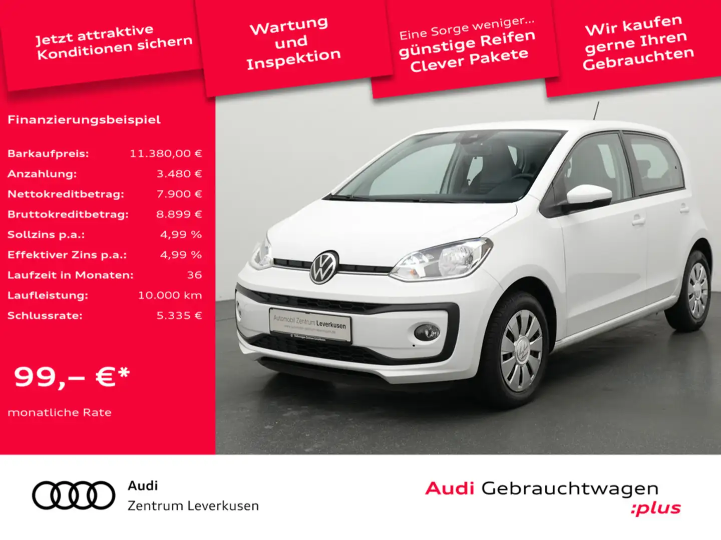 Volkswagen up! KAM SHZ KLIMA PDC FACEL. Weiß - 1