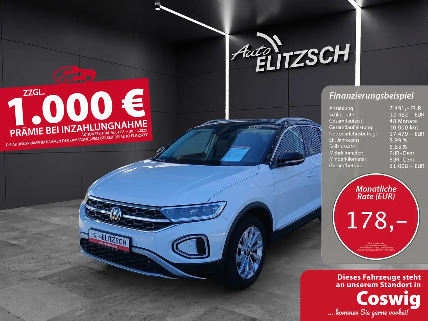 Volkswagen T-Roc TDI Style AHK AID ACC RFK SH LM Weiß - 1