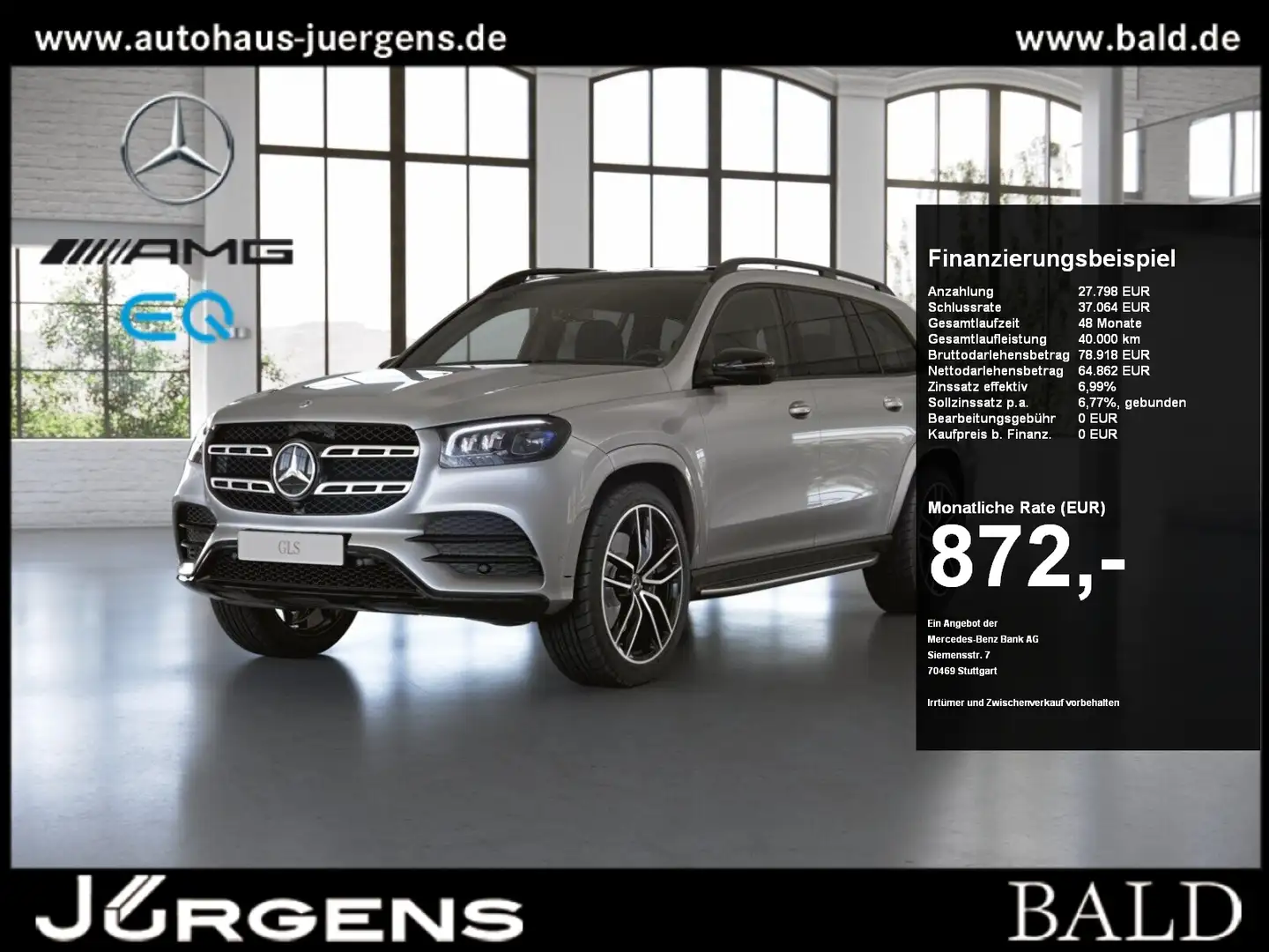 Mercedes-Benz GLS 580 4MATIC +AMG+MBUX+Sitzklima+Wide+Pano+AHK Plateado - 1
