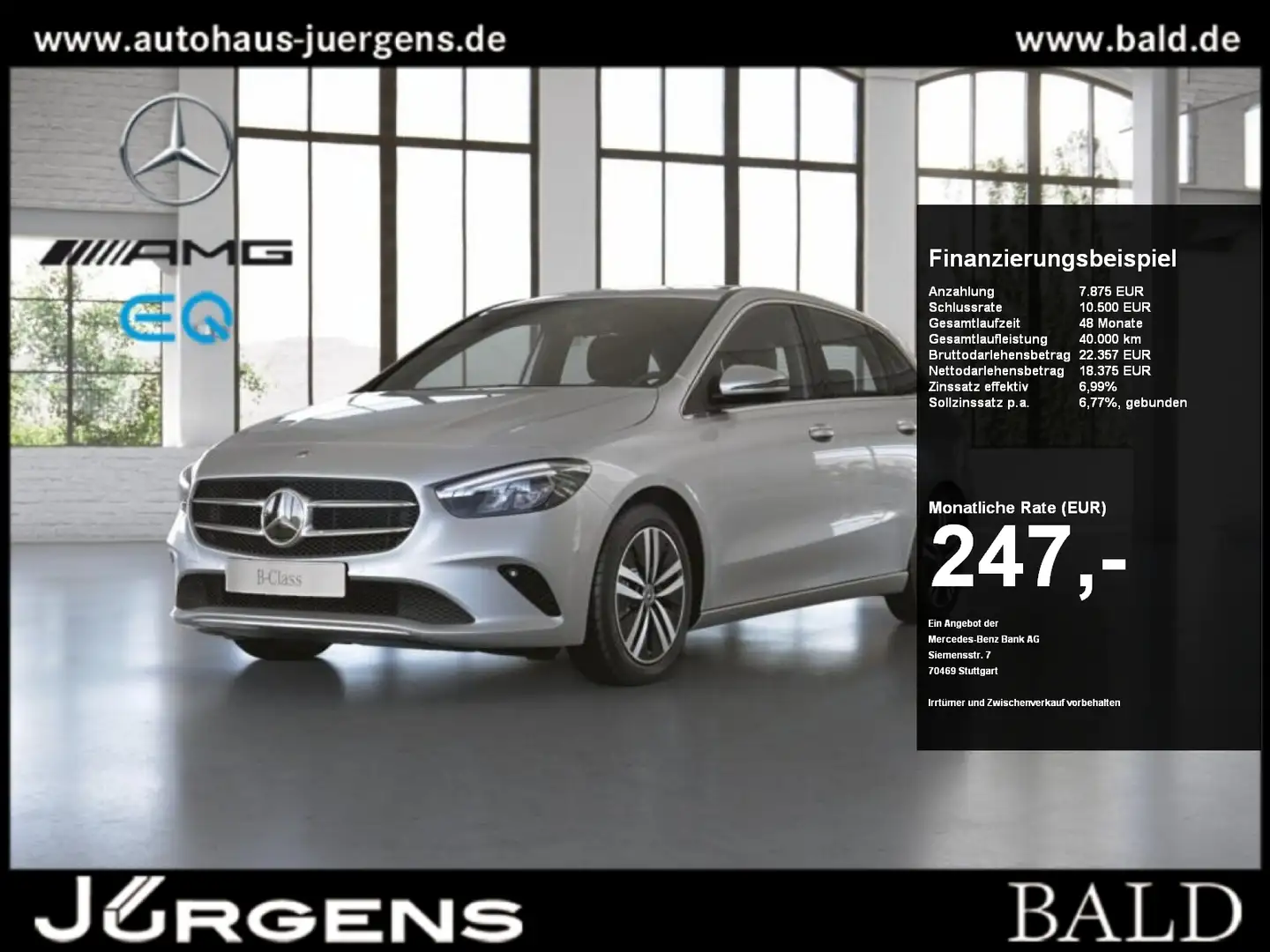 Mercedes-Benz B 200 Progressive/Navi/MBUX/LED/Park-Assist/SHZ Silver - 1