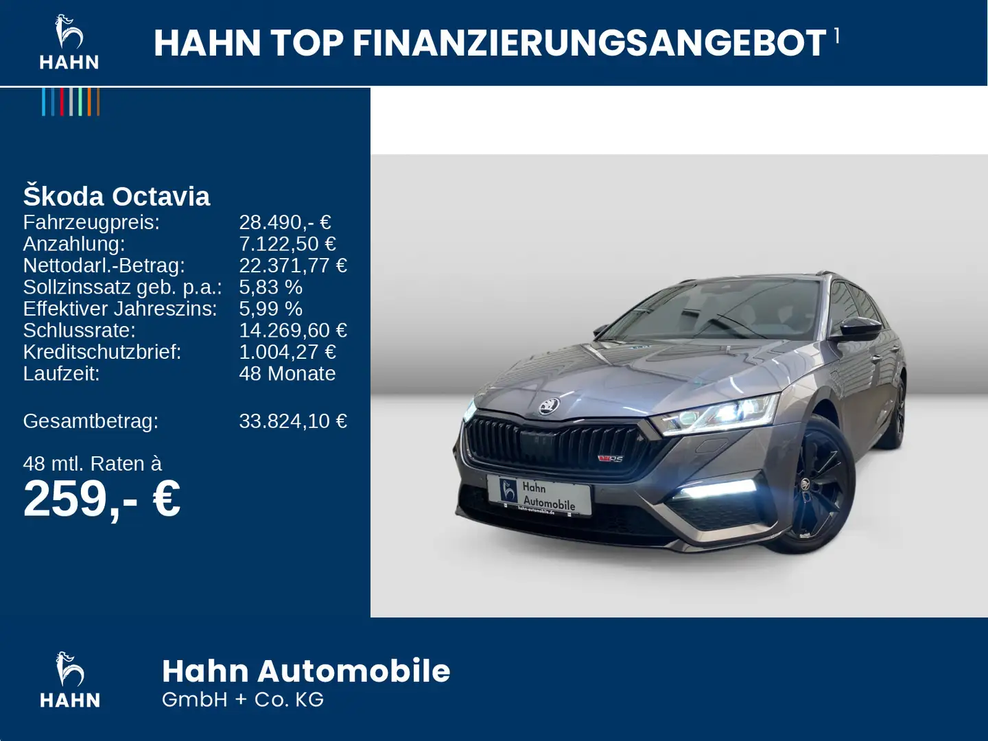 Skoda Octavia Combi 1.4TSI DSG iV RS AHK-Vorb.Cam Pano Grau - 2