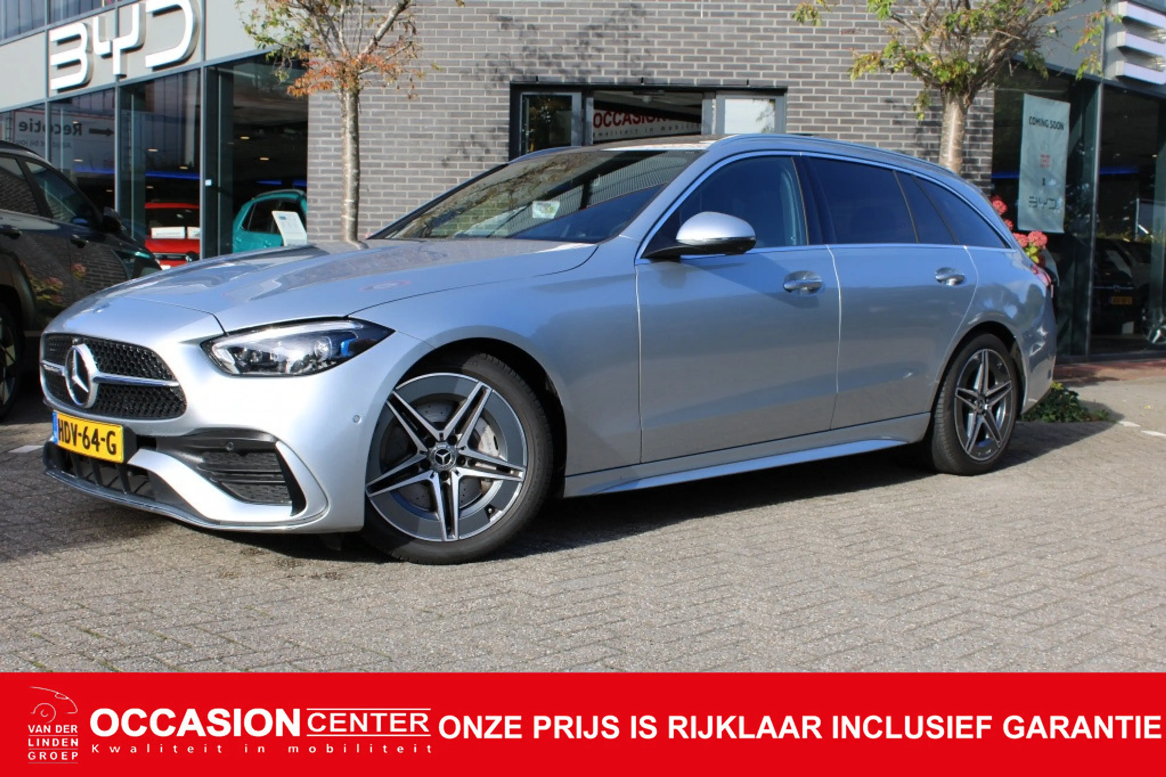 Mercedes-Benz C 180 Estate AMG Line Pano/Leder-stof/18"/360cam/Laserle