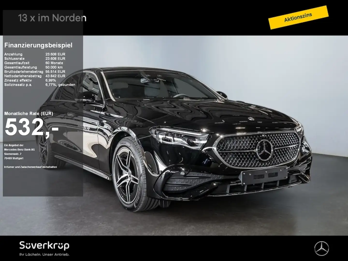 Mercedes-Benz E 300 de AMG DISTR SPUR PANO STANDH AHK 360 PDC Negro - 1