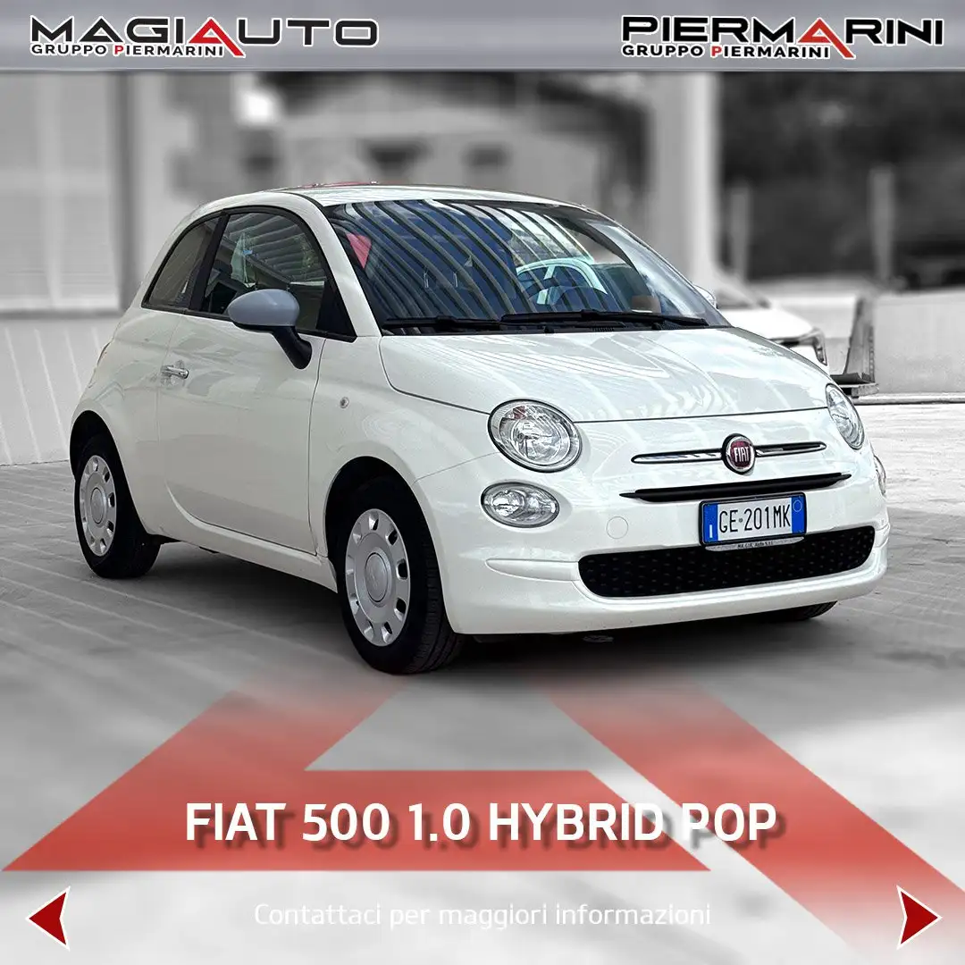Fiat 500 500 1.0 Hybrid Pop Blanc - 1