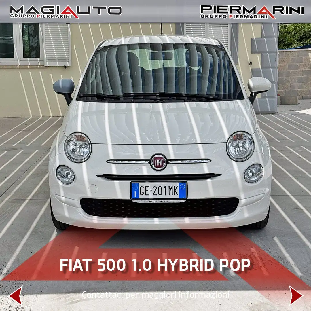 Fiat 500 500 1.0 Hybrid Pop Blanc - 2