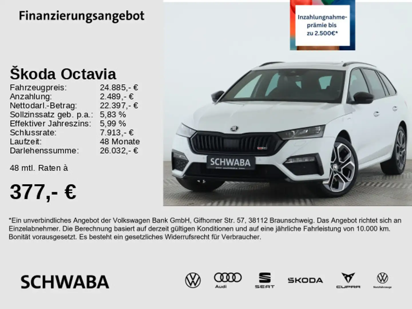 Skoda Octavia Combi RS 1.4 TSI iV MATRIX*HdUp*ACC*19" Blanco - 1