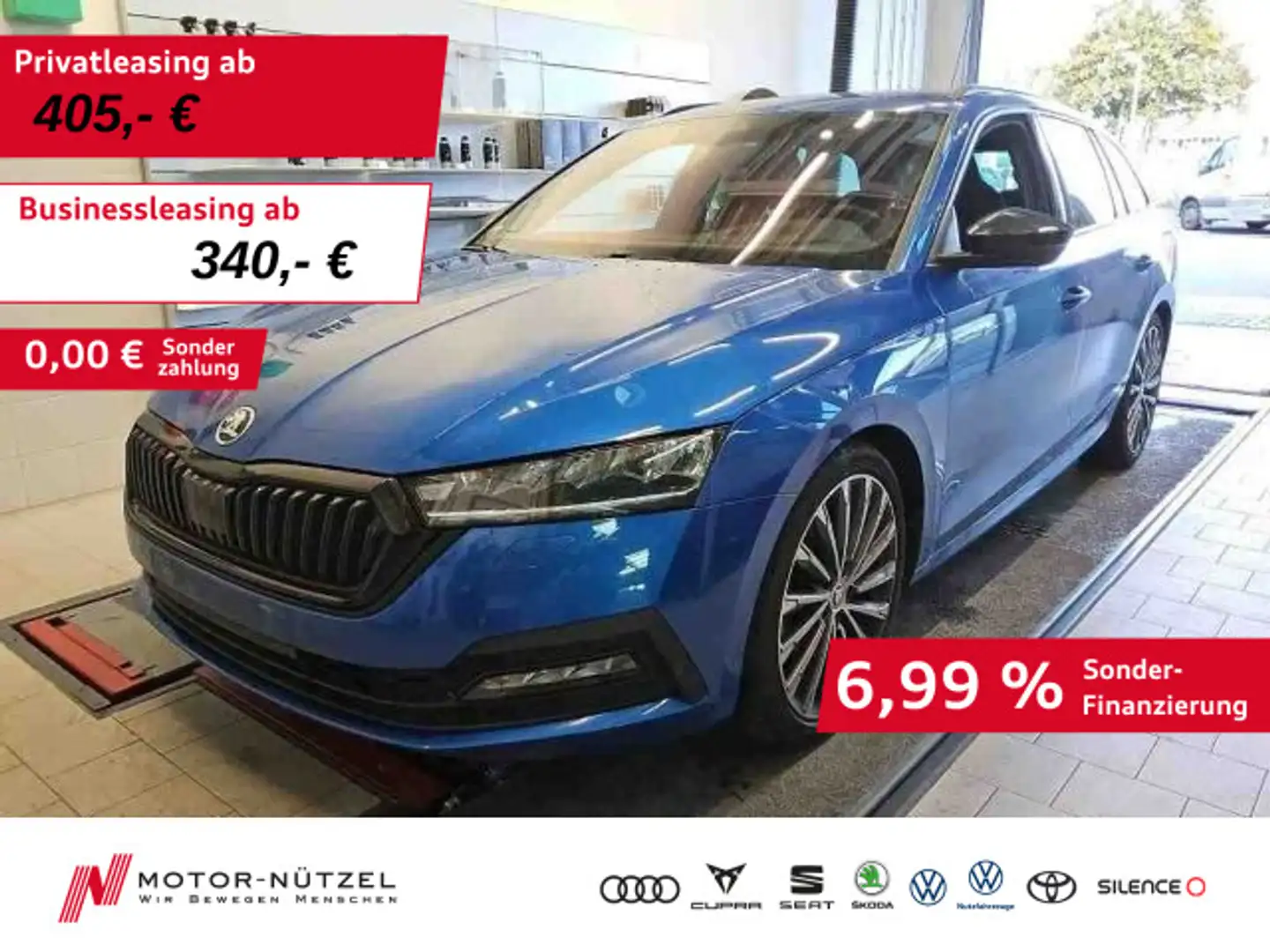 Skoda Octavia Combi 2.0TSI 4x4 DSG SPORTPAKET AHK+PANO Blau - 1