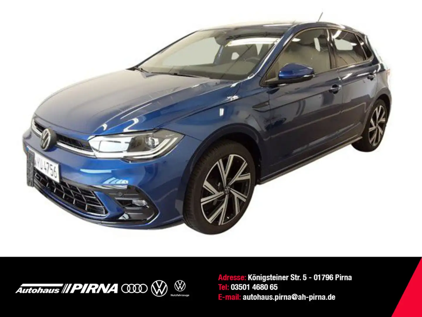 Volkswagen Polo 1.0 TSI R-Line DSG Matrix NAVI ACC Blau - 1