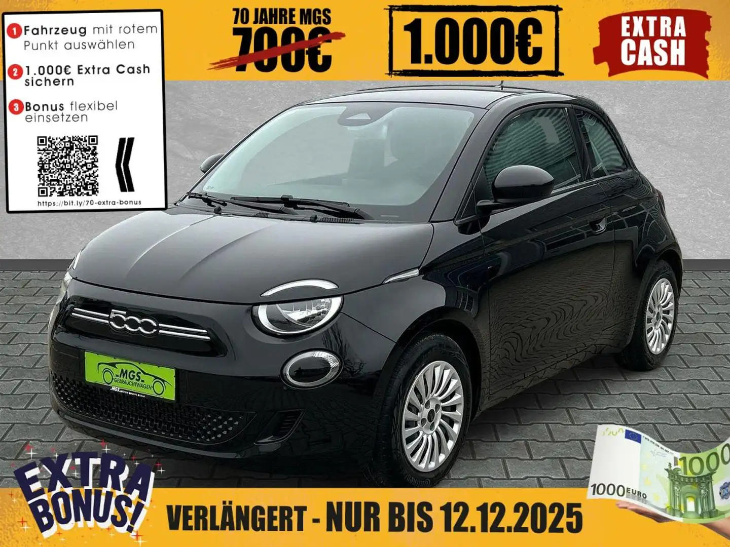 Fiat 500e Action DAB #ANDROID #NAVI #SHZ #KLIMA Schwarz - 1