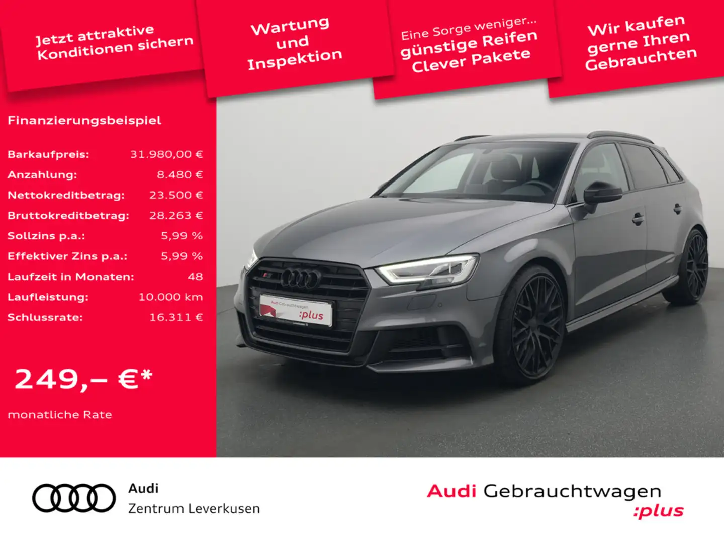 Audi S3 Sportback quattro STRON PDC SPORTSITZE NAVI Černá - 1