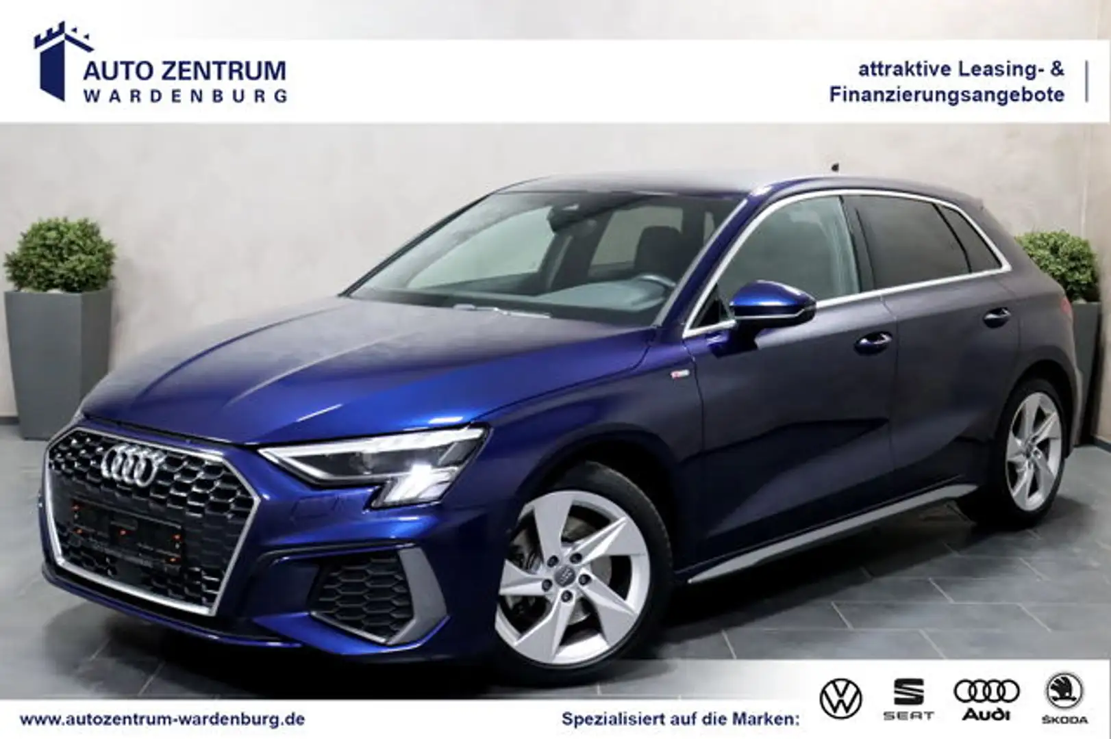 Audi A3 Sportback 30 TFSI S line AHK LED STHZG VIRTUA Blauw - 1