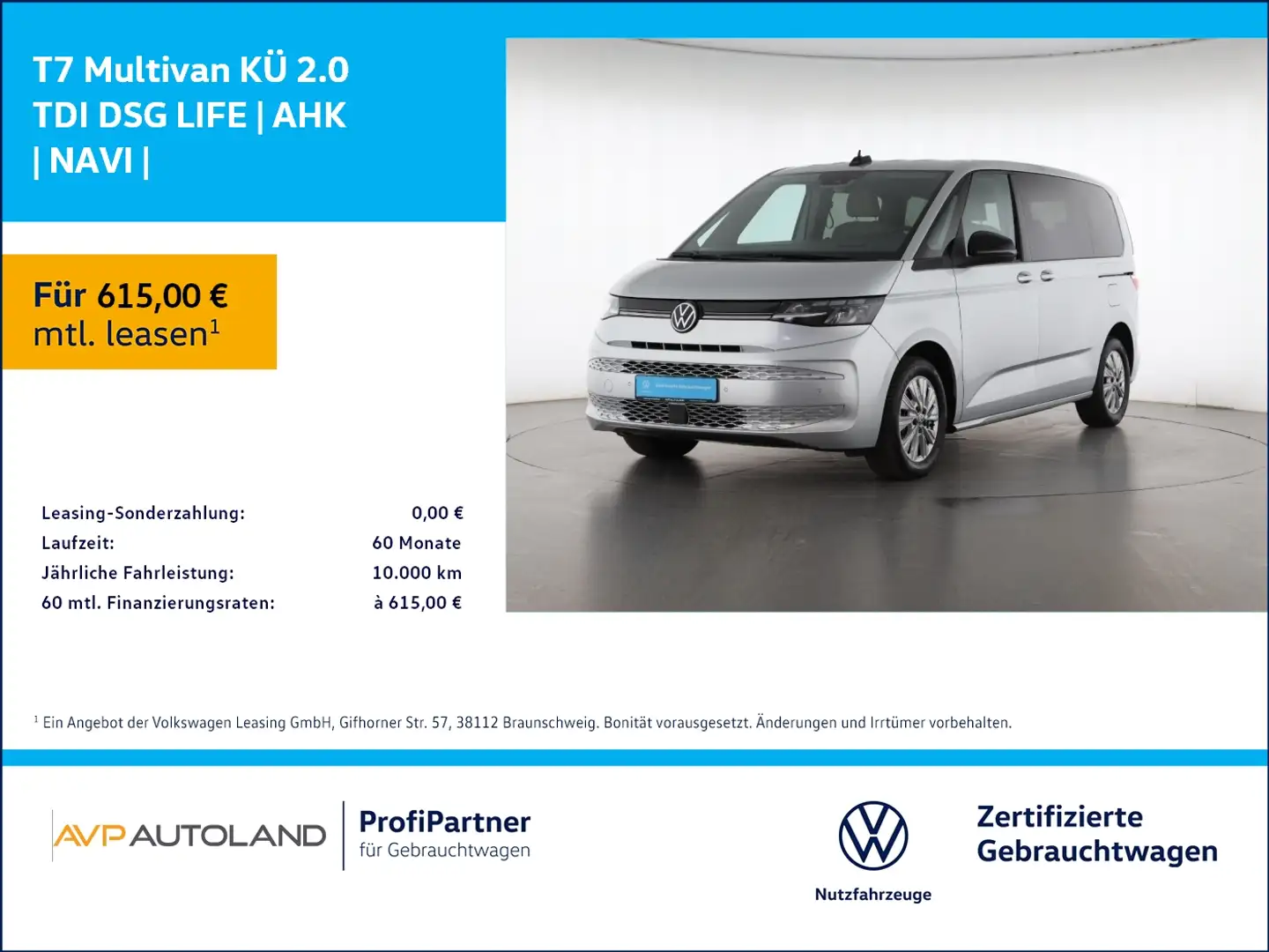 Volkswagen T7 Multivan KÜ 2.0 TDI DSG LIFE | AHK | NAVI | Silber - 1