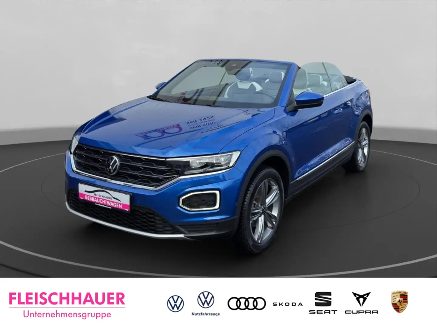 Volkswagen T-Roc Cabriolet Style 1.5 l TSI Leder+StHz+Navi+ACC+CarP Blau - 1