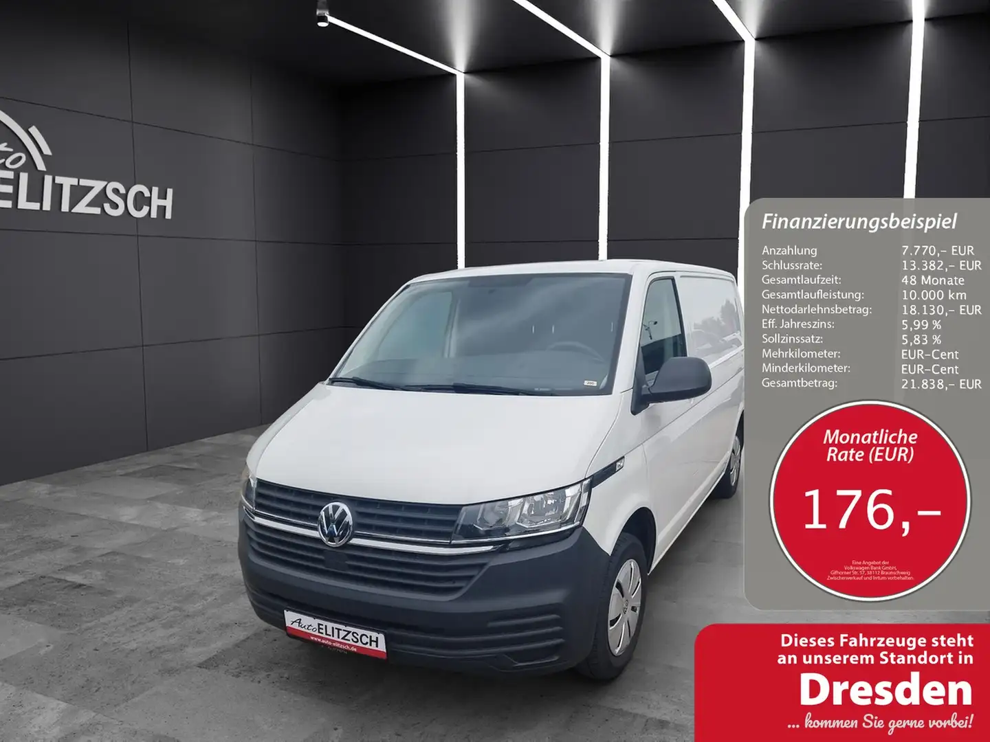Volkswagen T6 Transporter T6.1 TDI Kasten Regalein. KLIMA RFK Weiß - 1