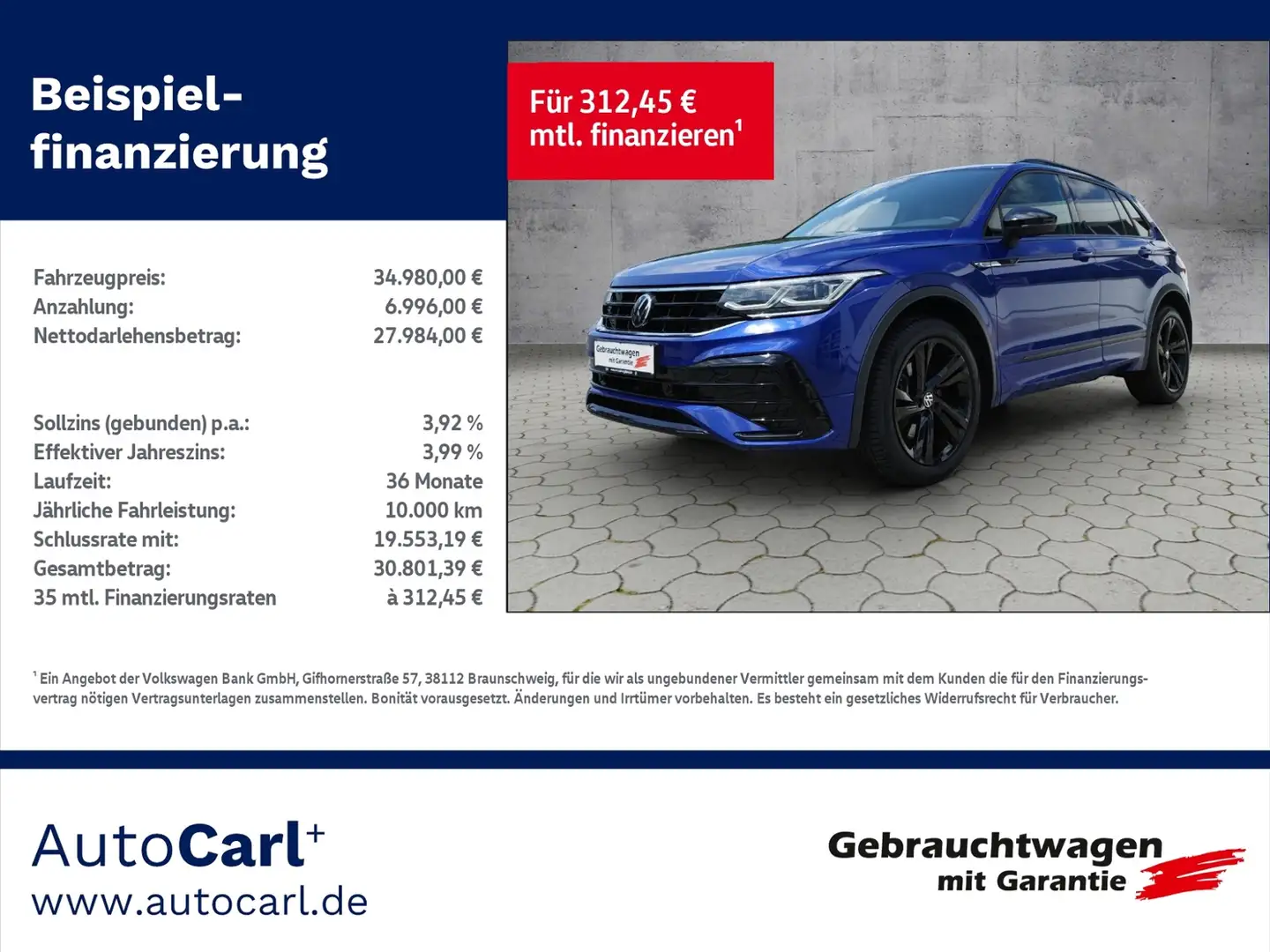 Volkswagen Tiguan R-Line 2.0TSI 4M DSG/AHK/Black/NAV/RFK/Matrix All Bleu - 1