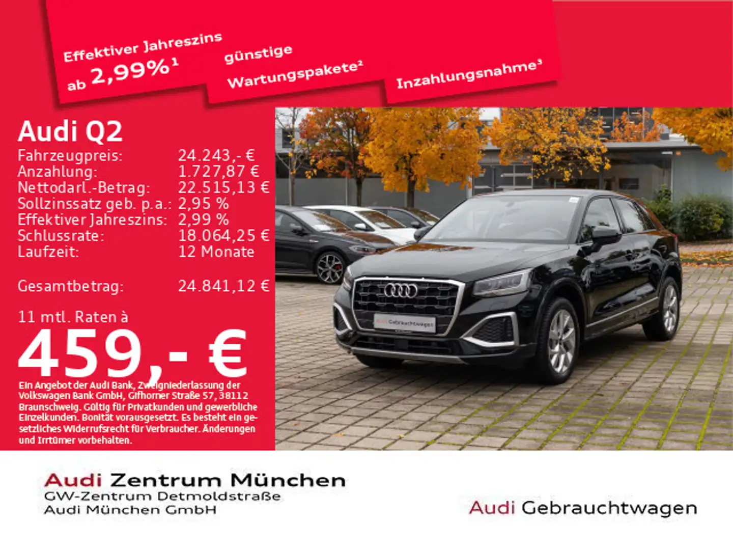 Audi Q2 35 TFSI S tronic advanced ACC/Navi Schwarz - 1