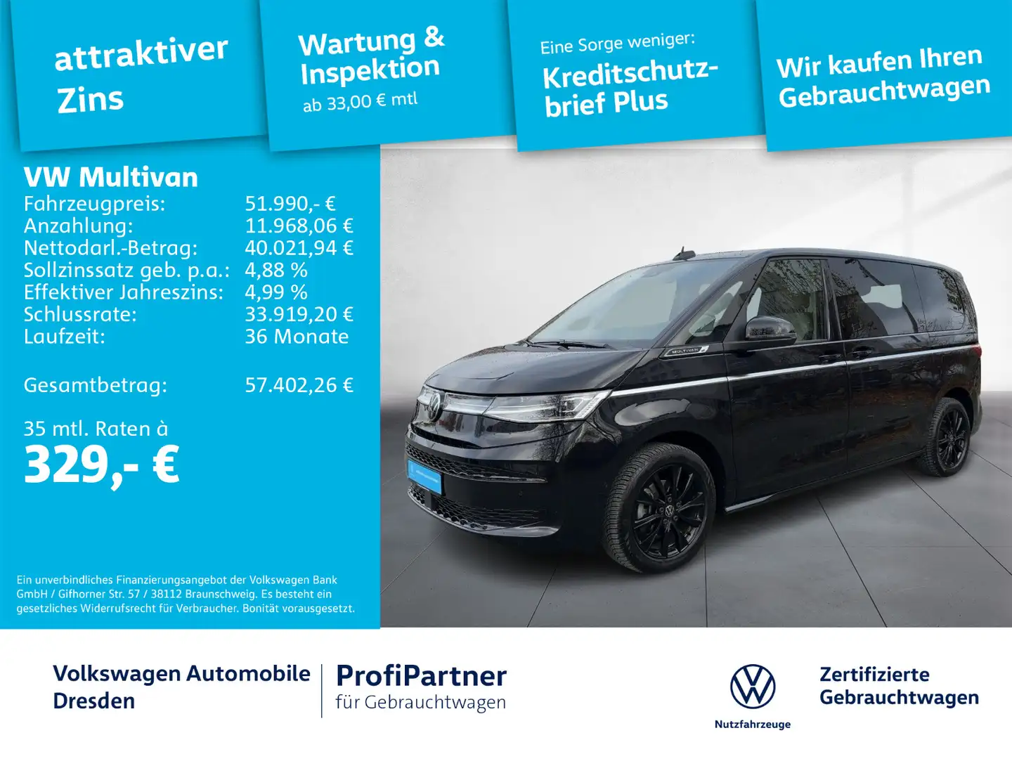 Volkswagen T7 Multivan T7 Multivan Style IQ-LED NAV AHZV ACC SIDE 18" Schwarz - 1