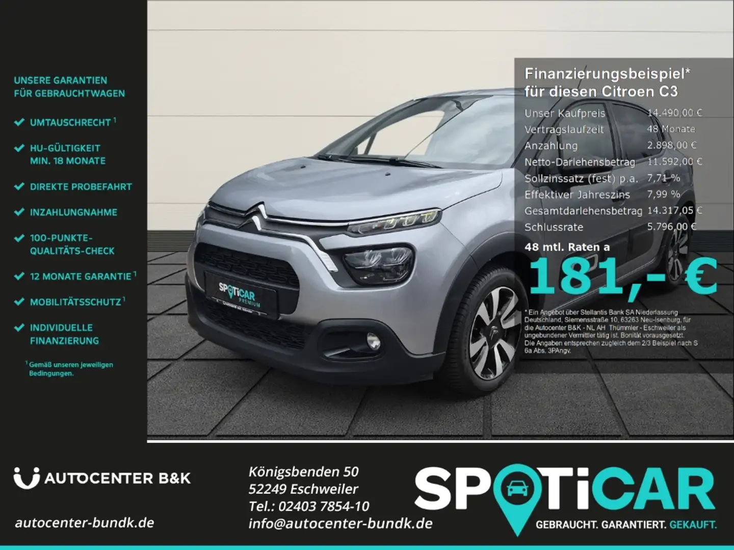 Citroen C3 Pure Tech 110 MAX Navi Kamera Keyless LED Apple Ca Grau - 1