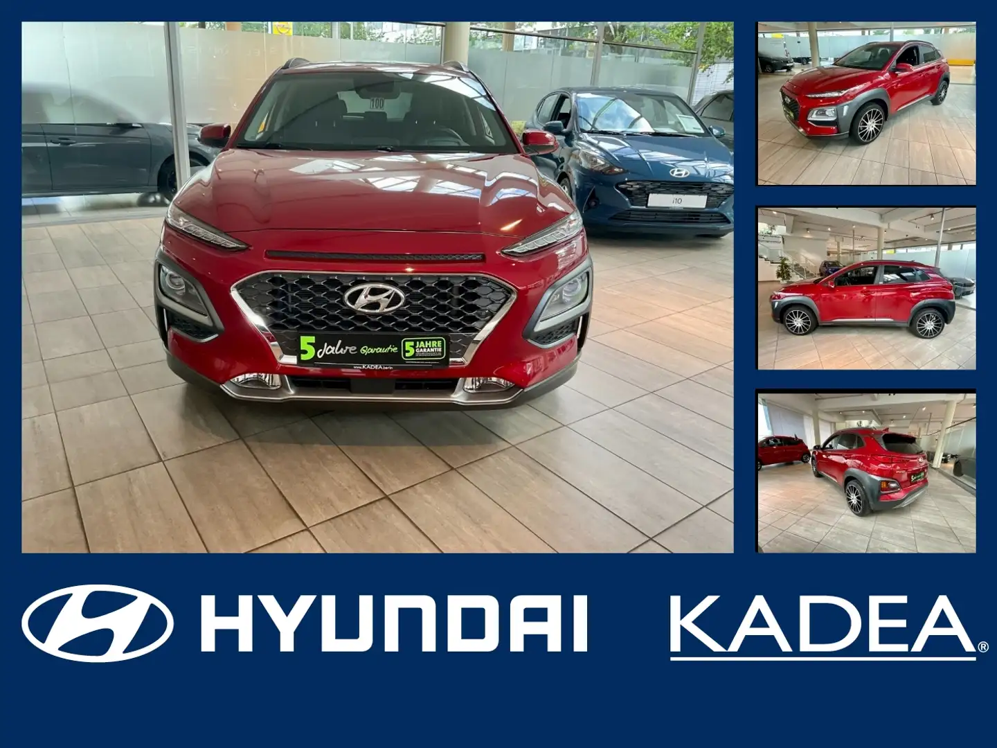 Hyundai KONA 1.0 T-GDI Premium HUD LED+Navi+SD+SHZ+Kam+LM Rosso - 1
