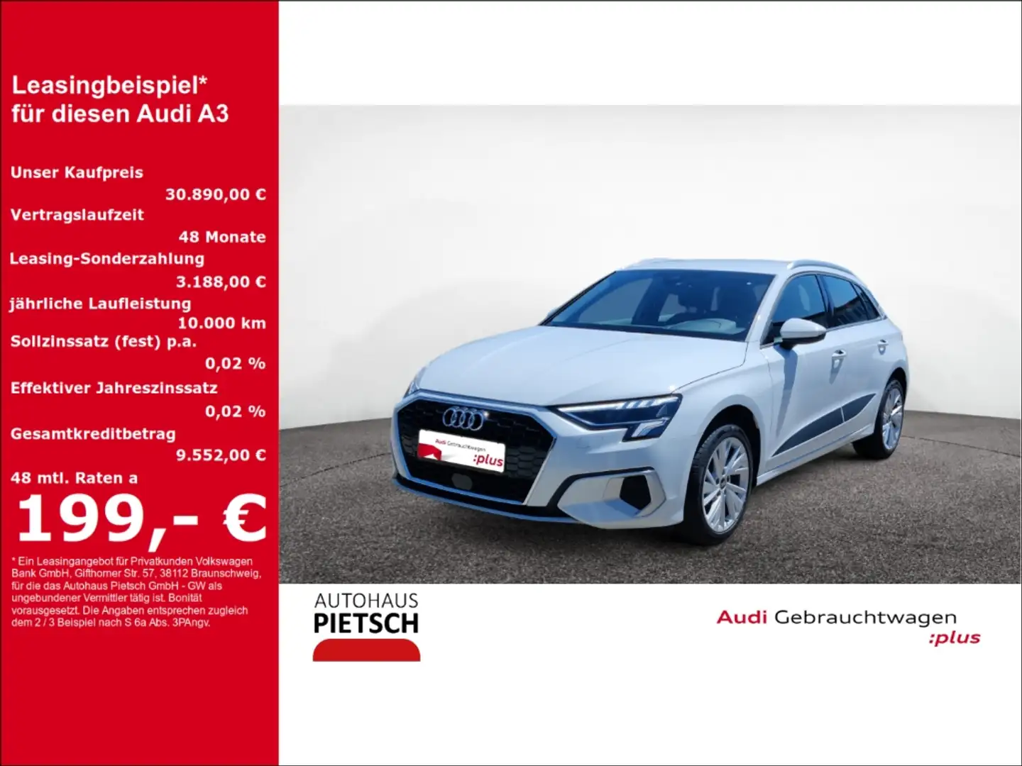 Audi A3 Sportback 30 TFSI LED AHK VC GRA PDC Blanc - 1
