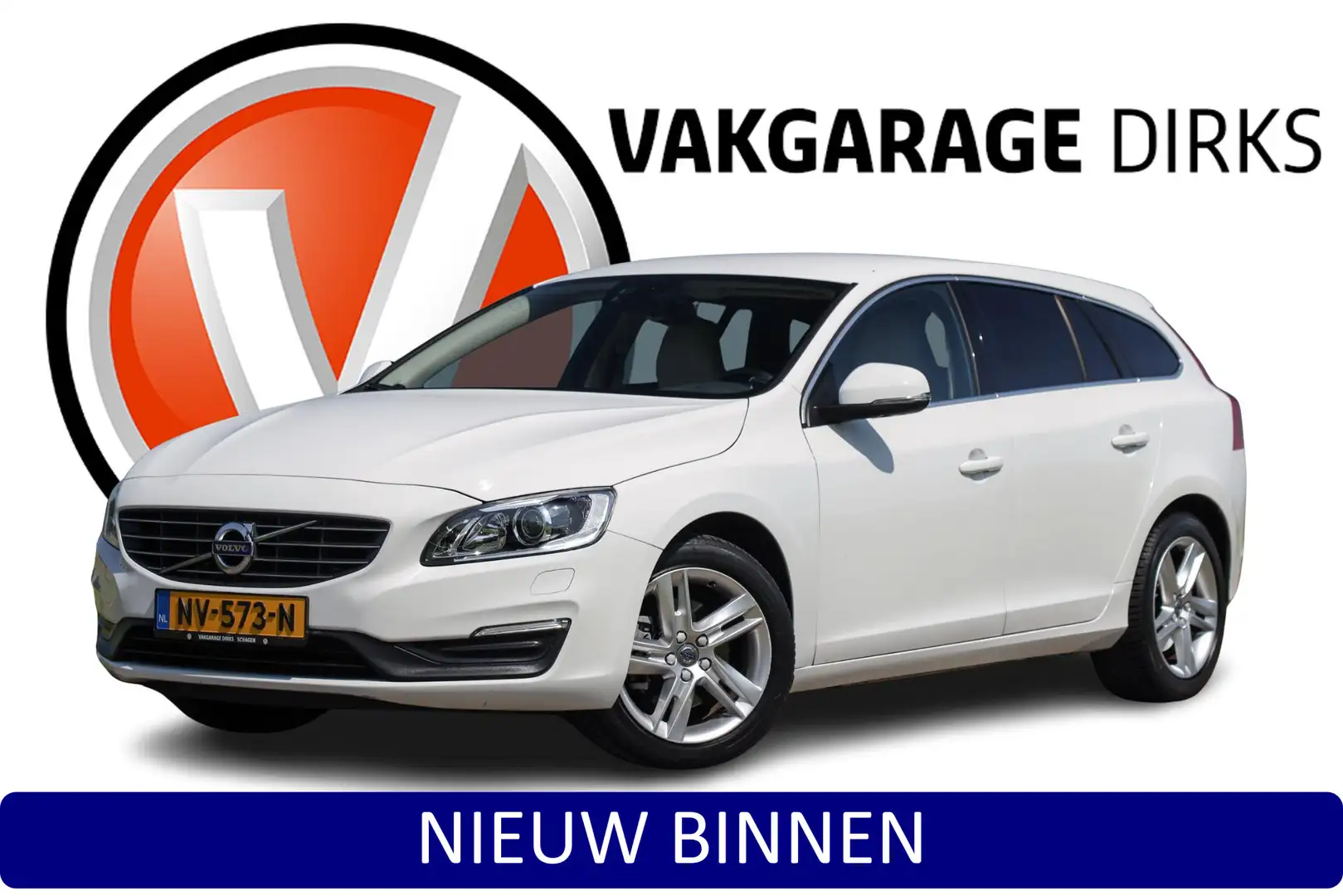 Volvo V60 1.5 T3 Aut. 152 pk Nordic+ ✅ Leder ✅ Xenon ✅ Navi White - 1