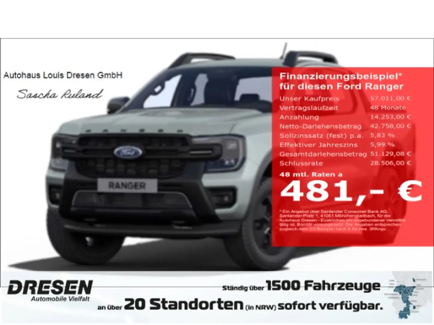 Ford Ranger 2,3l PHEV Stormtrak 0,00% Zins/Gewerbe Aktion Szary - 1