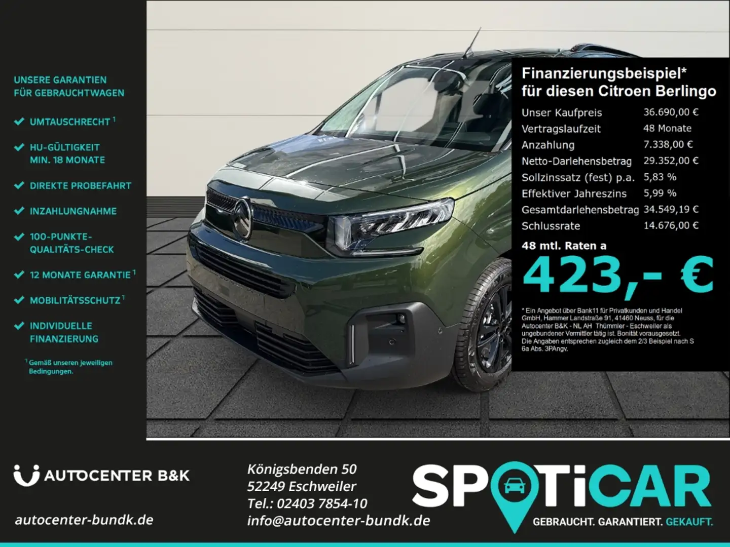 Citroen Berlingo XL BlueHDi 130 EAT8 MAX 7-Sitzer Navi Digitales Co Vert - 1