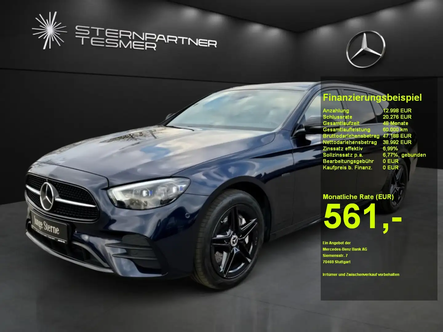 Mercedes-Benz E 300 de 4M T AMG HUD Panor. Distr. 360° Burmes. Blau - 1