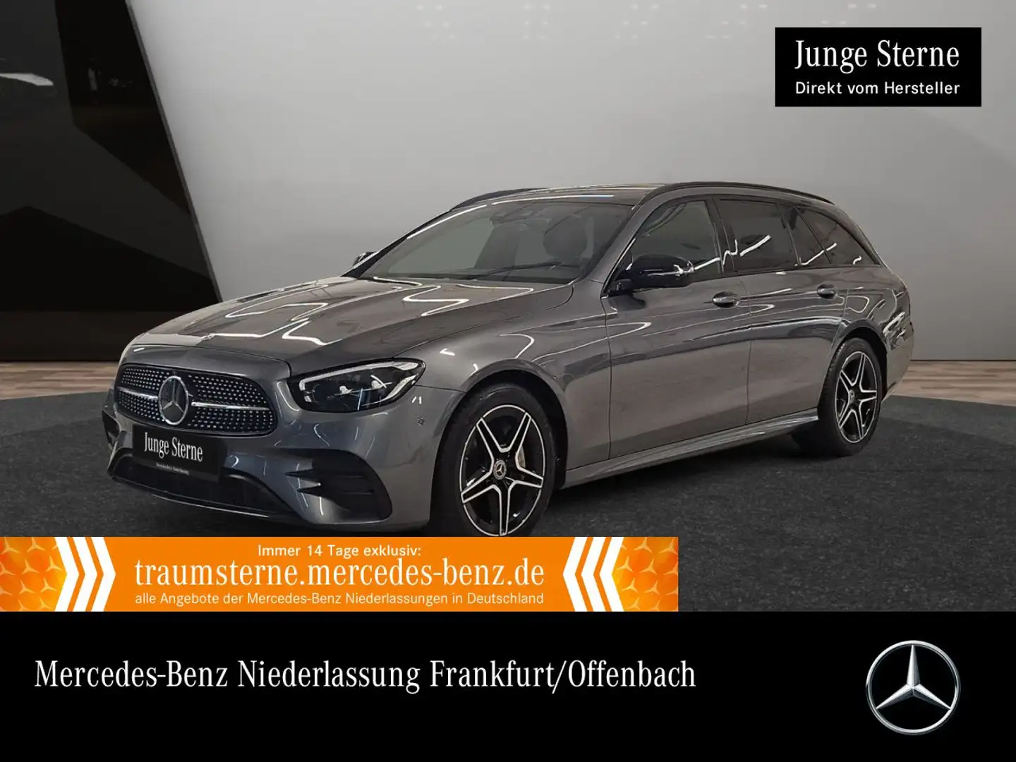 Mercedes-Benz E 400 d T 4M AMG+NIGHT+PANO+360+AHK+LED+FAHRASS+9G Grau - 1