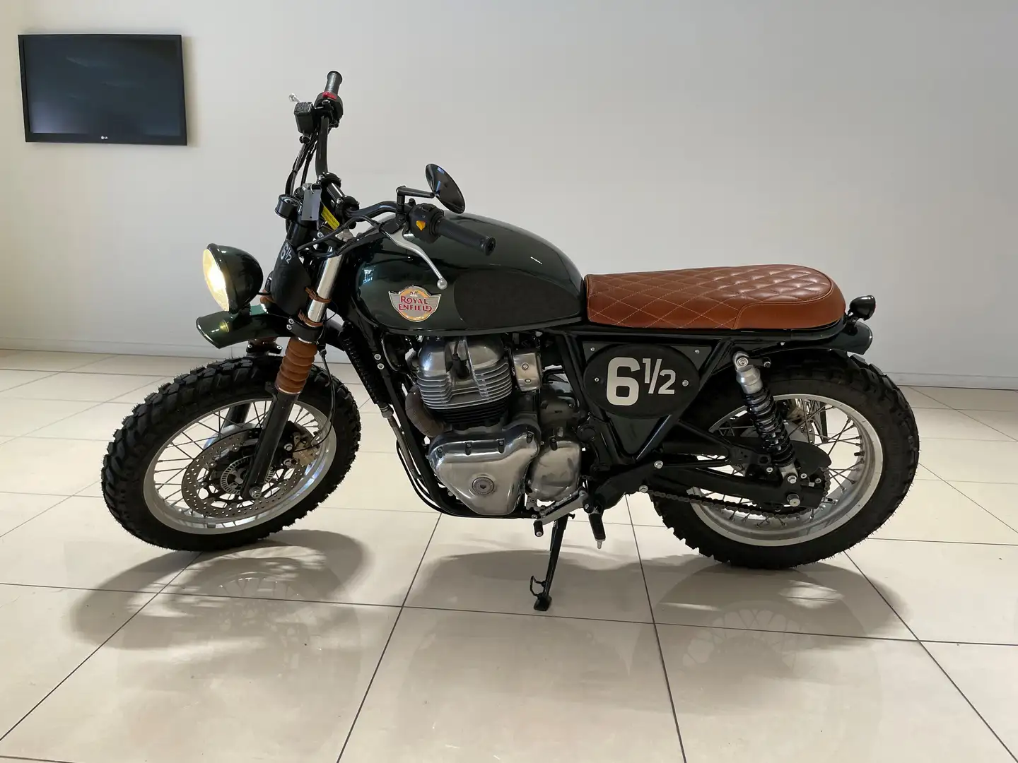 Royal Enfield Interceptor British Racing Green Scrambler Vert - 1