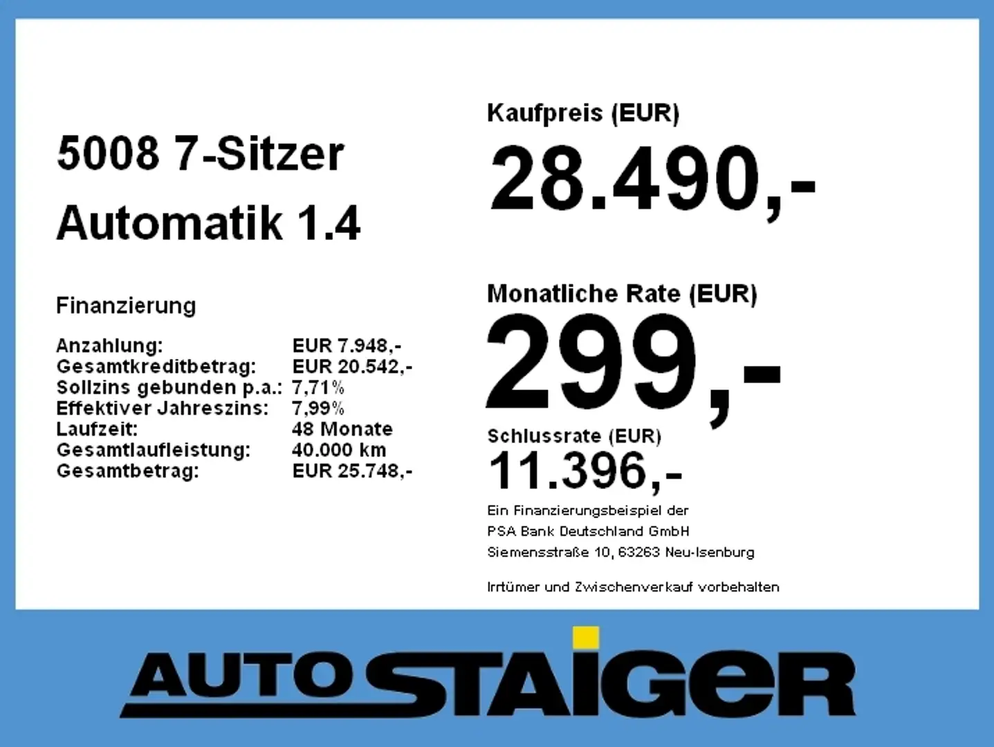 Peugeot 5008 7-Sitzer Automatik 7-Sitzer, Kamera, PDC, Blanc - 2