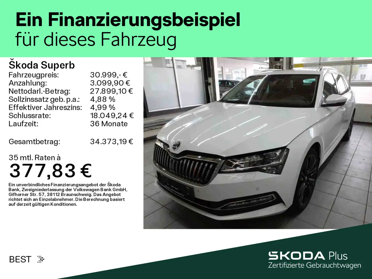 Skoda Superb Skoda Superb Combi 2.0 TSI DSG STYLE*KESSY*MATRI Weiß - 2