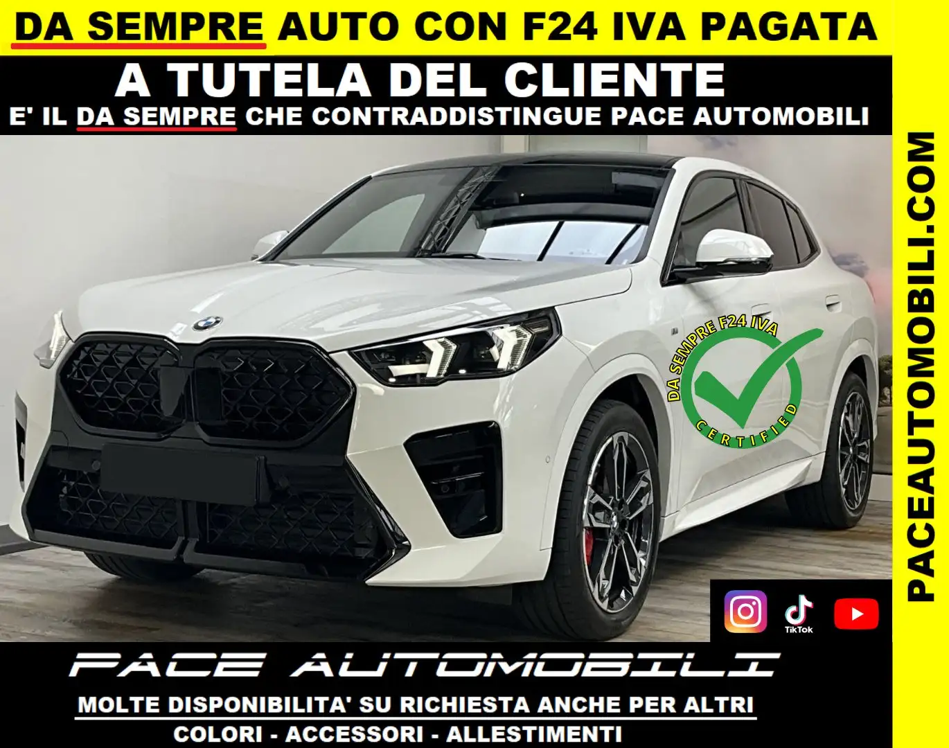 BMW X2 20i M SPORT M-SPORT MSPORT LED PDC ACC TETTO F1 Bianco - 1